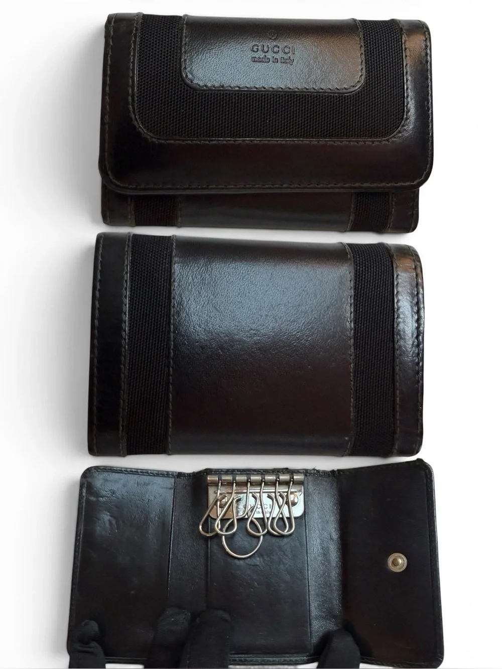 Gucci Black Leather Key & Card Holder